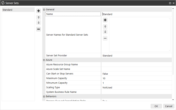 Server Sets dialog box
